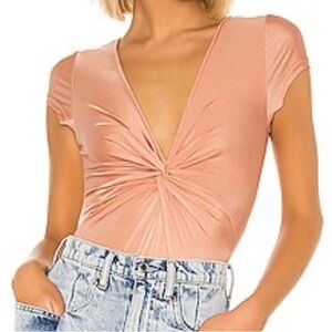 ✨Superdown Blush Twist-Front Bodysuit